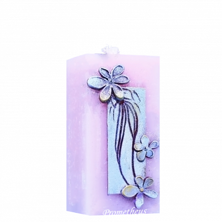 Dekoratívna sviečka Kváder zo setu Pink House