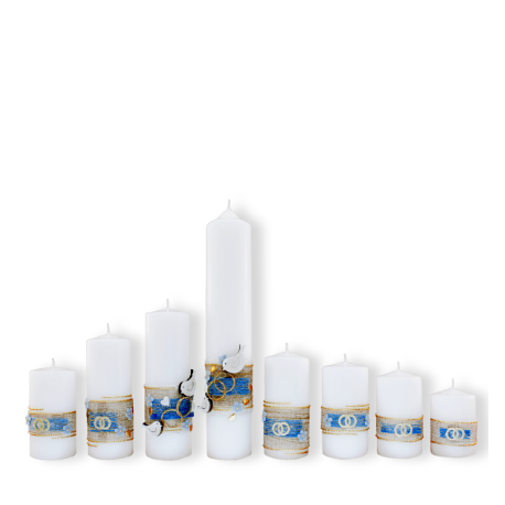 Luxusný set svadobných sviečok 8 ks.