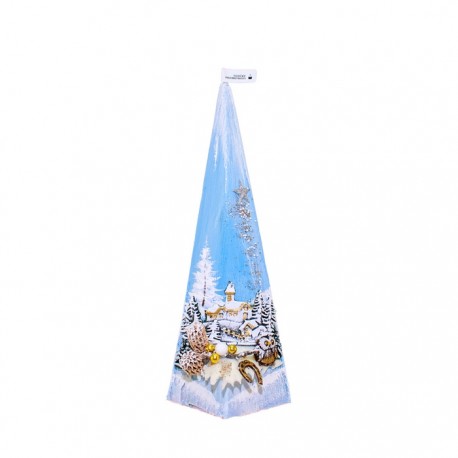 Vianočná sviečka Pyramída 256g - Zimná krajinka